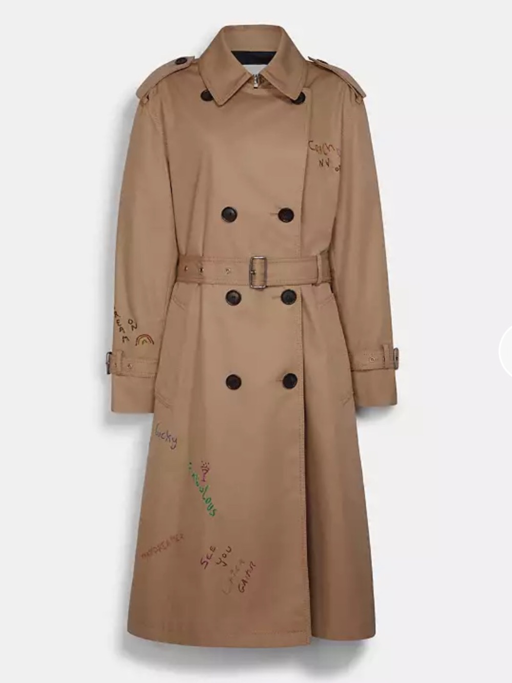 Coach Embroidered Trench Coat